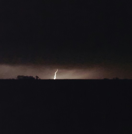 One of many lightning strikes