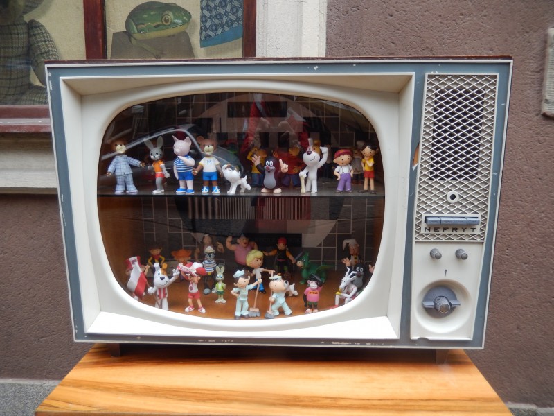 Not only retro toys, but a retro TV as well.