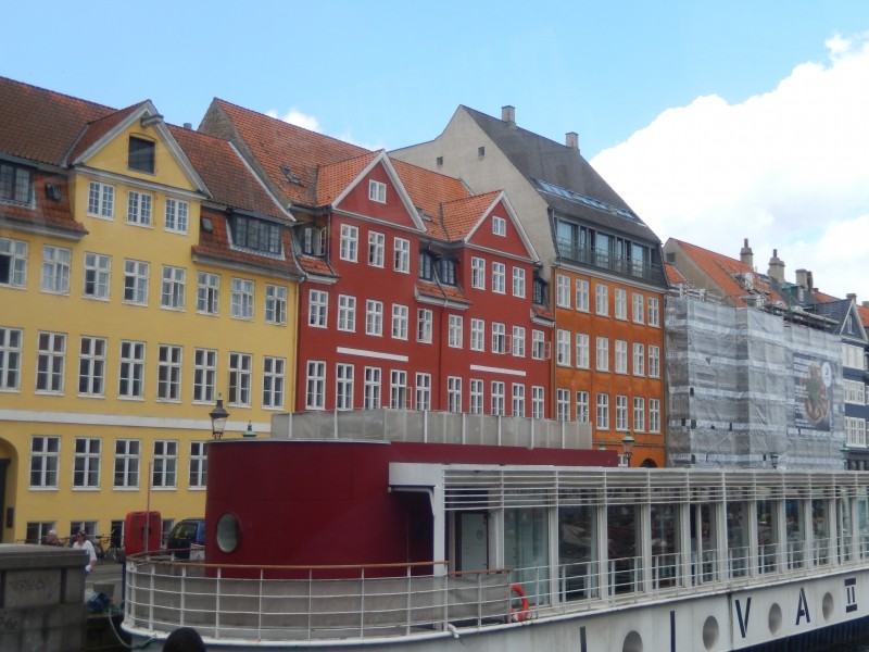 An up-close view of typical houses in Copenhagen.