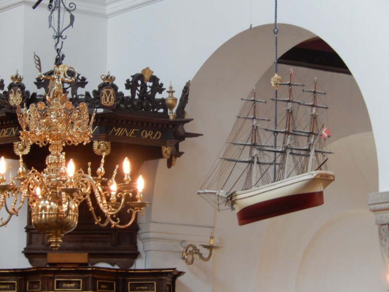 Here is the ship hanging in the Ålborg church.
