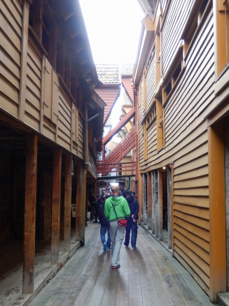 This is one of the shopping alleys. We were under the overhang on the left during the rain.