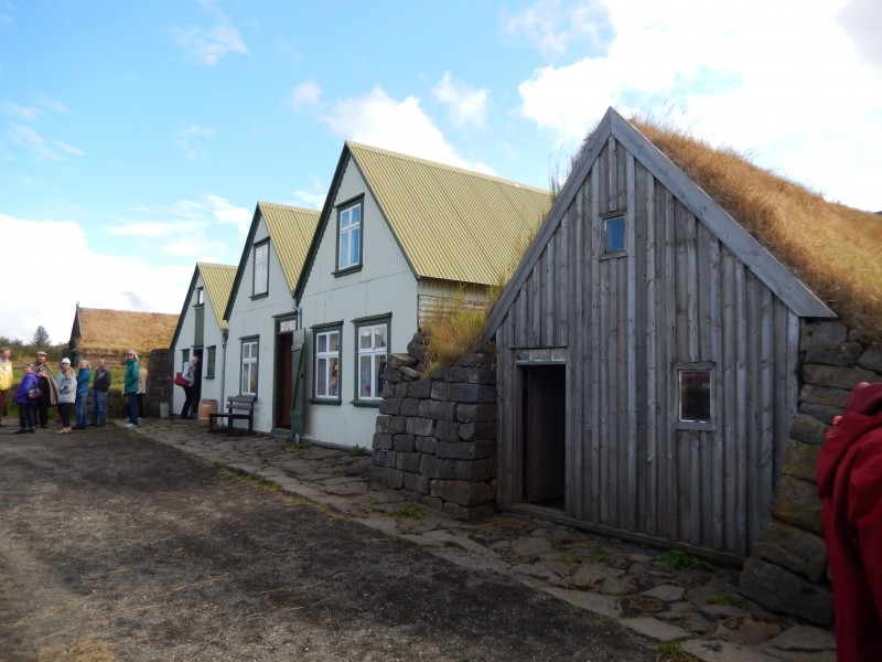 Some of the houses and the attached stable.