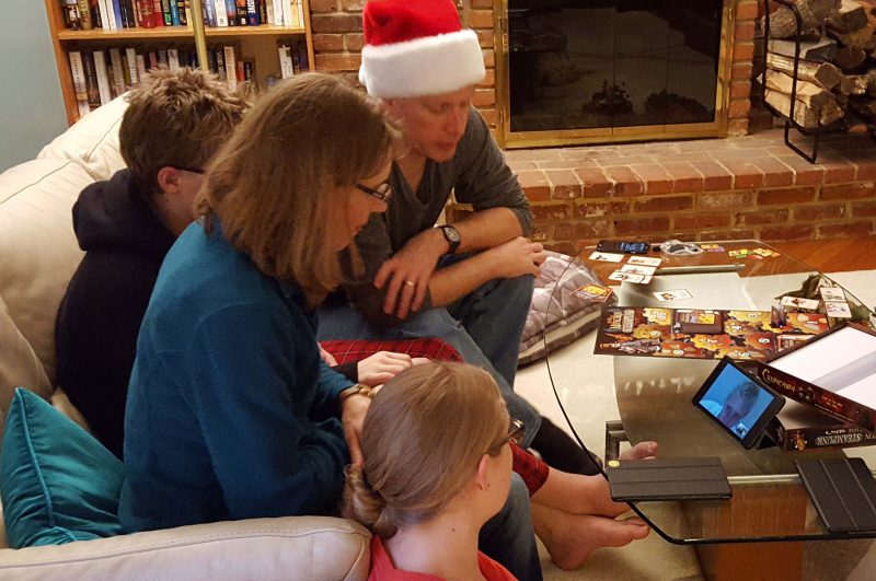 Sharing Christmas with Alex on a Google Hangouts video call.